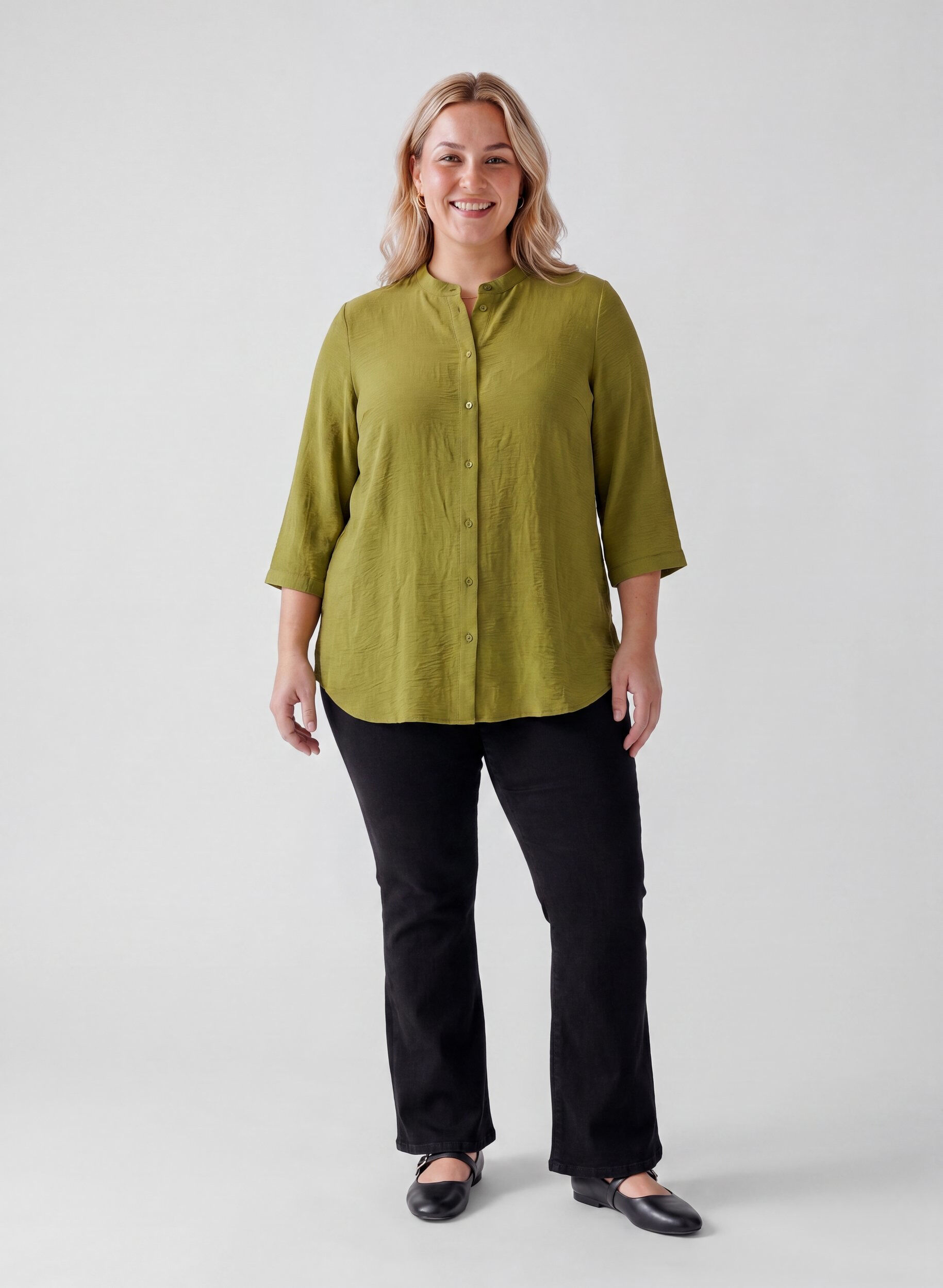 ZizziTunika med 3/4 ermer, Gr&oslash;nn, Model image number 1