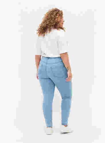Super slim Amy jeans med høyt liv, Ex Lt Blue, Model image number 1