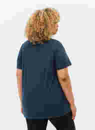 Melert trenings T-skjorte med rund hals, Night Sky Mel., Model