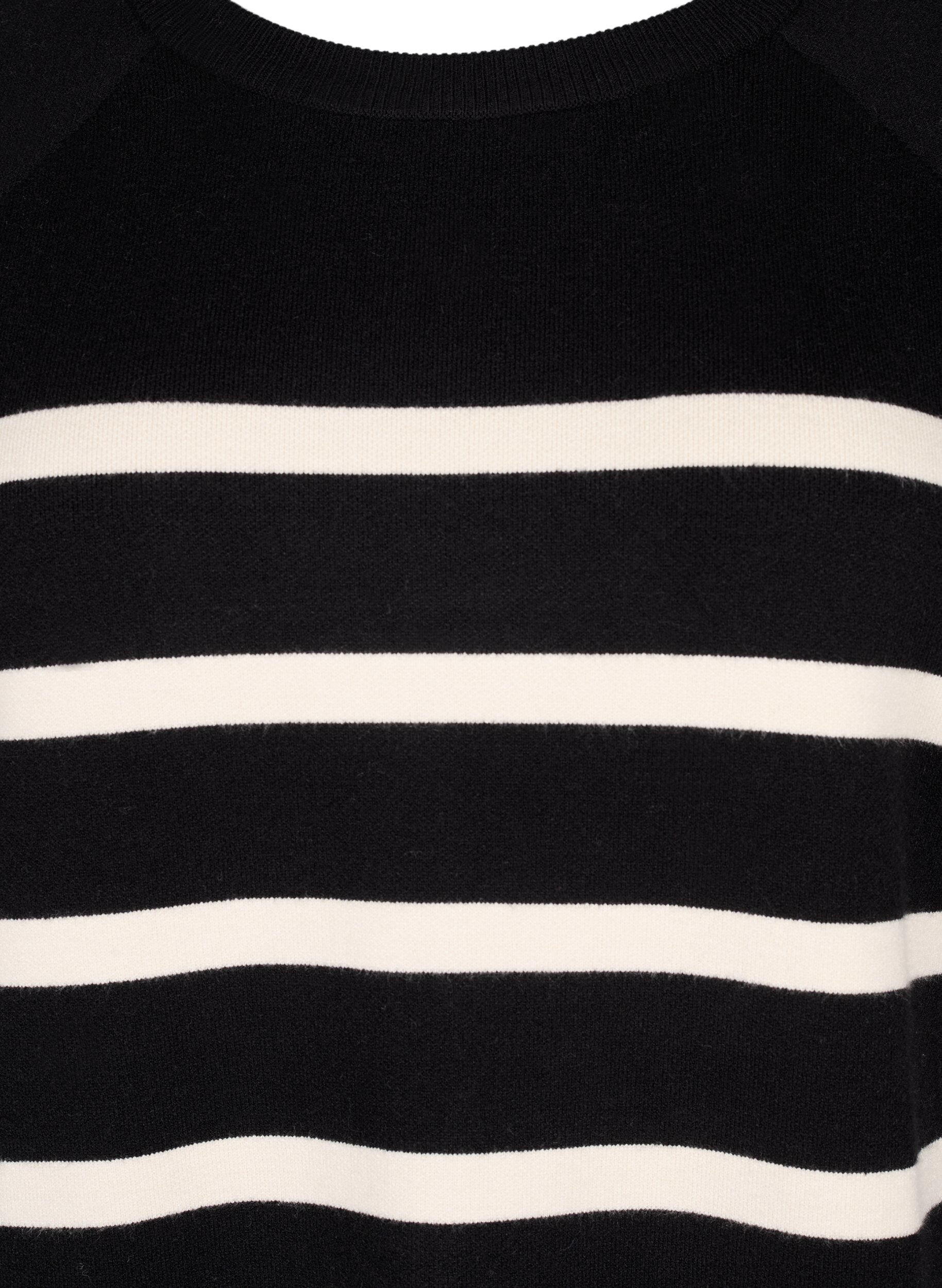 Zizzi Strikkekjole med rund hals og splitt, Svart, Packshot image number 2