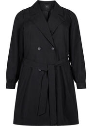 Trenchcoat med belte og lommer, Black