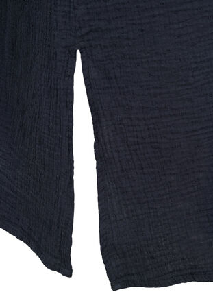 Skjortekjole i bomull med korte ermer, Black, Packshot image number 3
