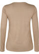Langermet bluse i ull og viskose, Brun, Packshot image number 1