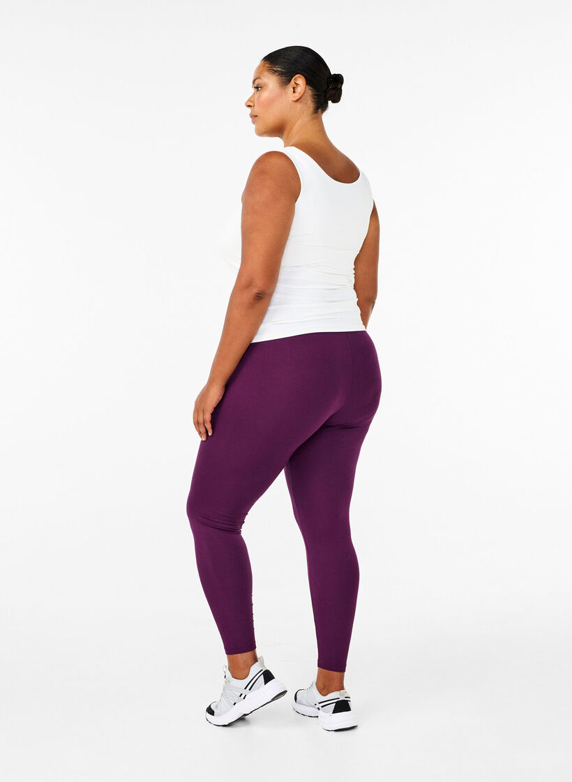 Basis leggings i viskose, Lilla, Model image number 2