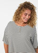 Stripete nattkjole i viskose jersey, Vanilje, Model image number 3