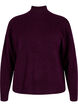 Strikket ullbluse med høy hals, Potent Purple Mel., Packshot image number 0