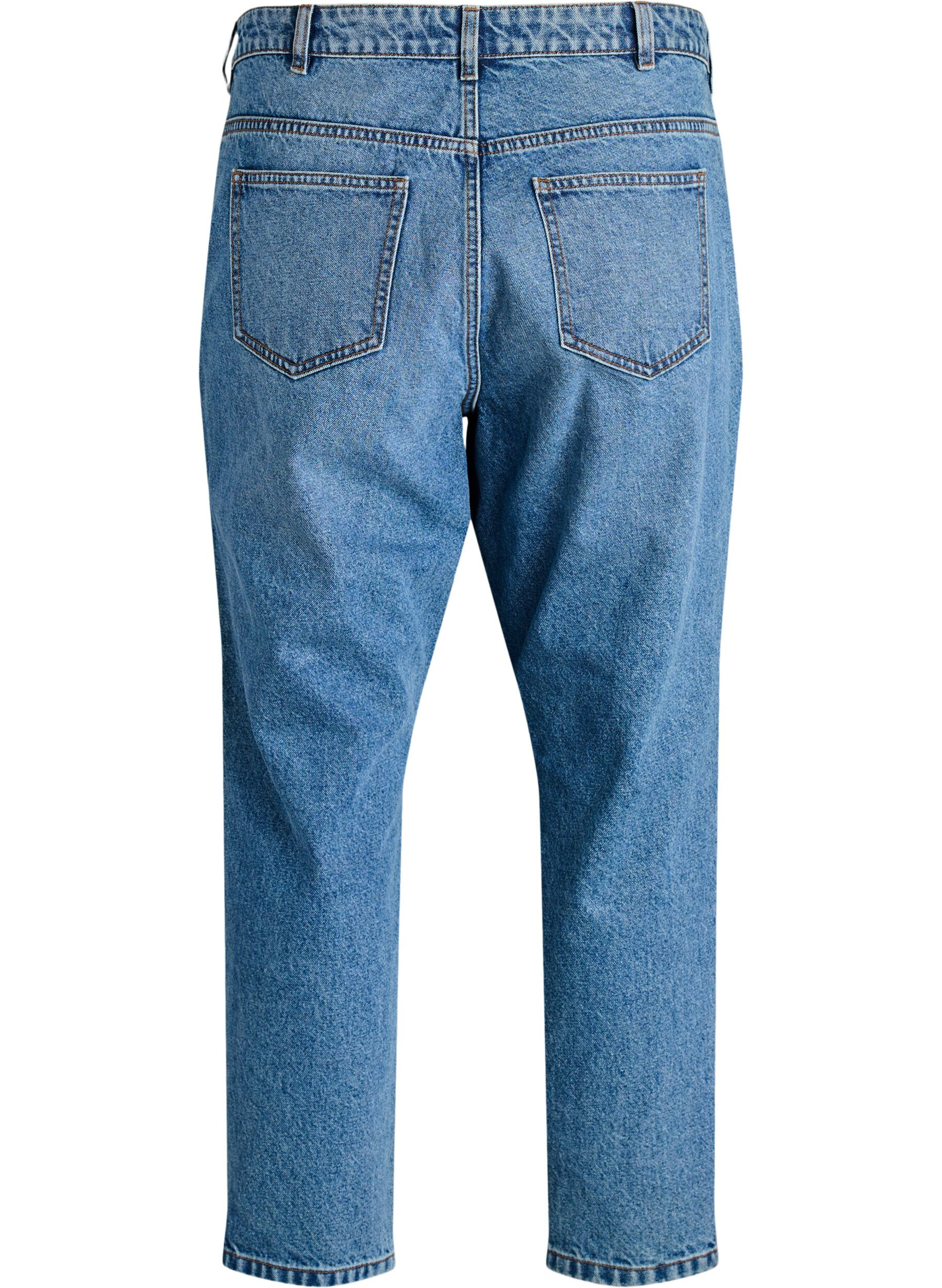 ZizziMille Mom Fit Jeans med h&oslash;y midje, Bl&aring;, Packshot image number 1