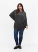 Strikket tunika i en viskoseblanding, Dark Grey Melange, Model image number 2