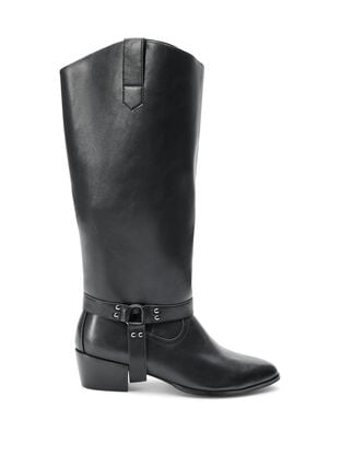 Zizzi Wide fit - Lang støvel med avtakbart skaft, Black, Packshot image number 0