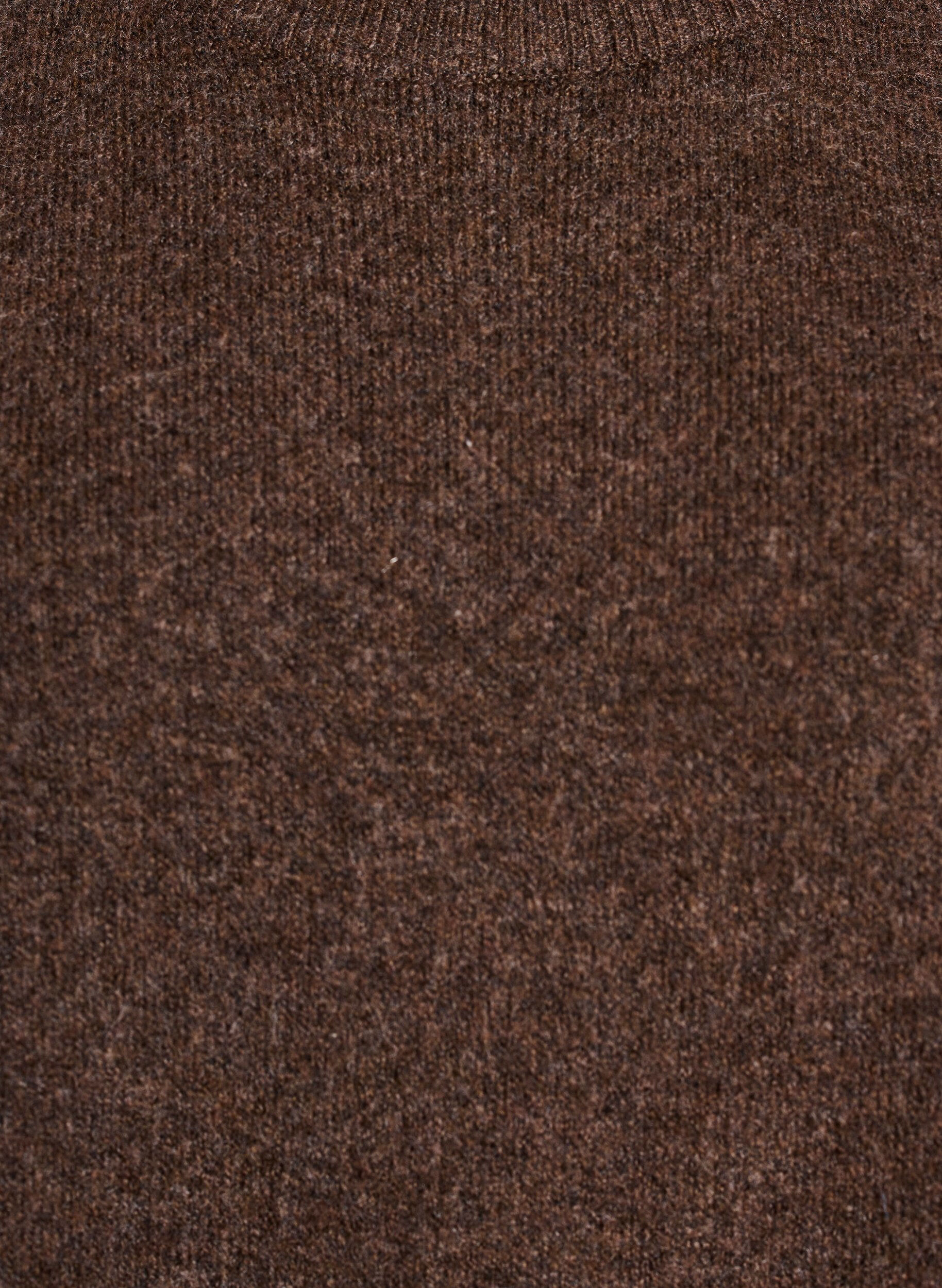 Zizzi L&oslash;s strikket bluse med korte ermer, Brun, Packshot image number 2