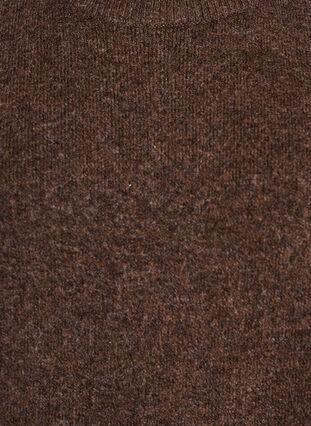 Zizzi Løs strikket bluse med korte ermer, Brun, Packshot image number 2