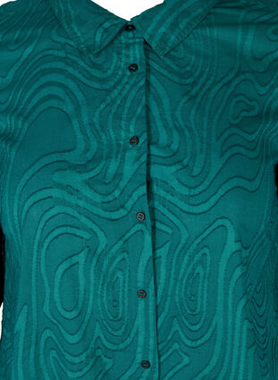 Lang mønstrete bomullskjorte, Pacific, Packshot image number 2