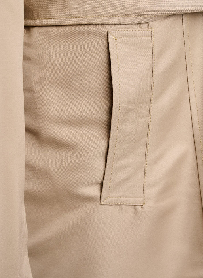 Kort trenchcoat med belte, Beige, Packshot