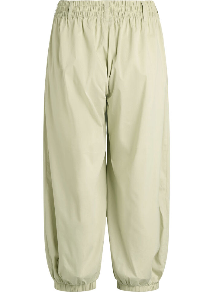 Ballongbukser med h&oslash;y midje og elastisk midjeb&aring;nd, Gr&oslash;nn, Packshot image number 1