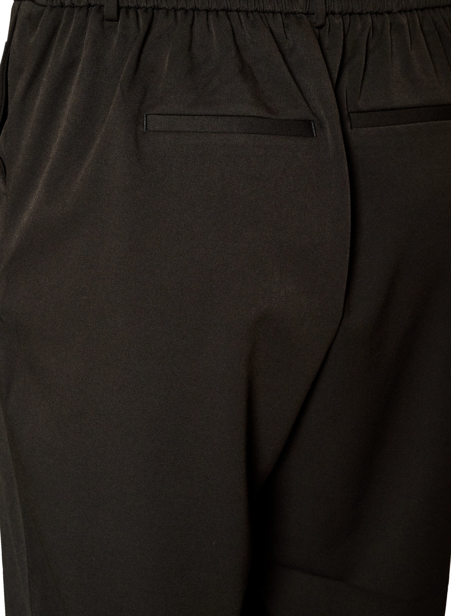 ZizziDressbukse med h&oslash;y midje og straight fit, Svart, Packshot image number 3