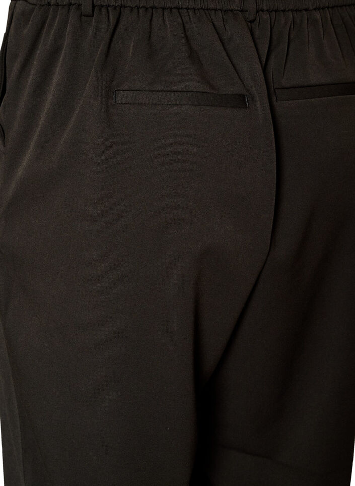 Dressbukse med h&oslash;y midje og straight fit, Svart, Packshot image number 3