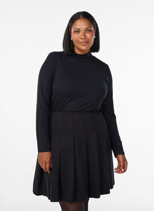 Zizzi Langermet genser med høy hals, Black, Model image number 0