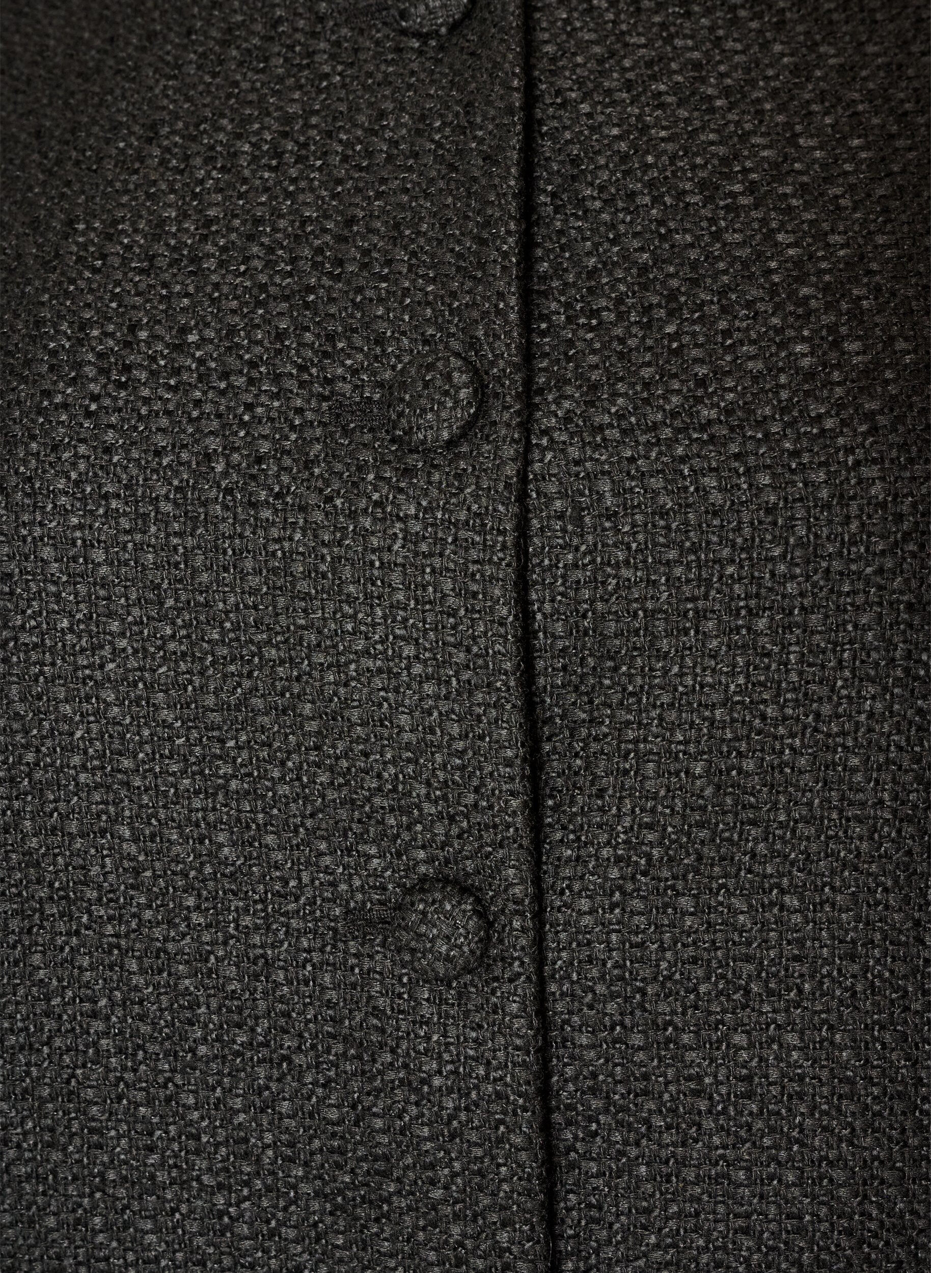 ZizziBoucl&eacute; jakke med rysjedetaljer, Svart, Packshot image number 2
