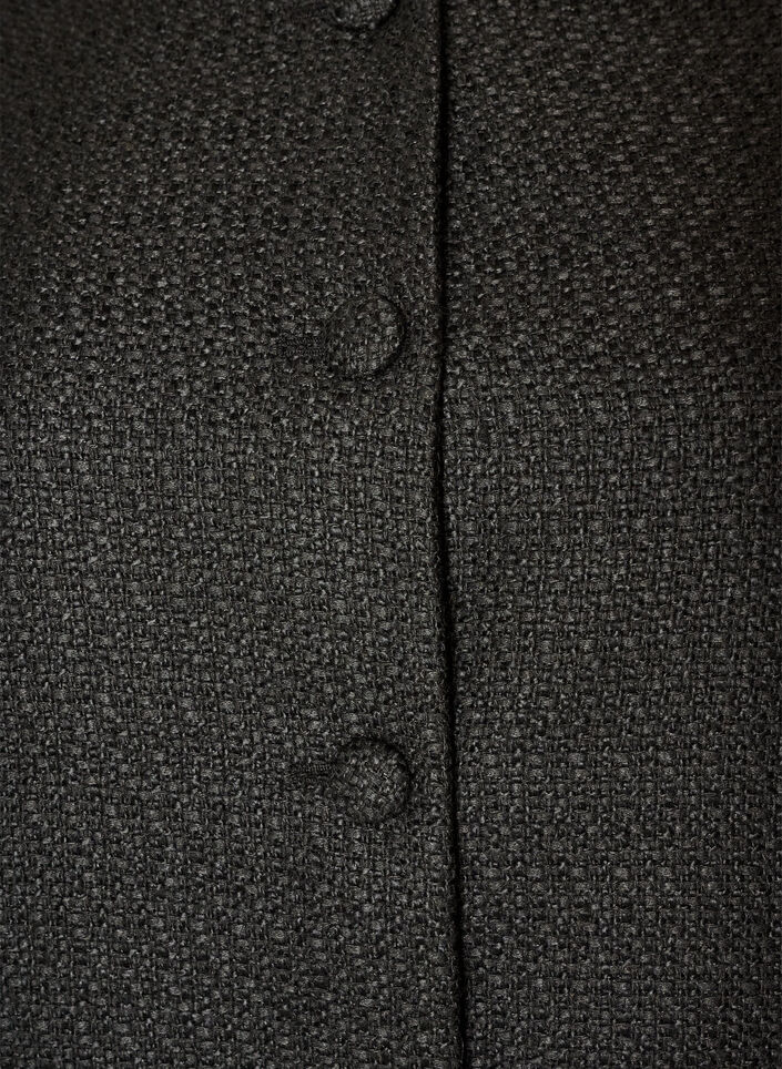 Boucl&eacute; jakke med rysjedetaljer, Svart, Packshot image number 2