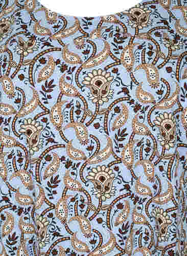 Kortermet bomullskjole med mønster, Blue Paisley , Packshot image number 2