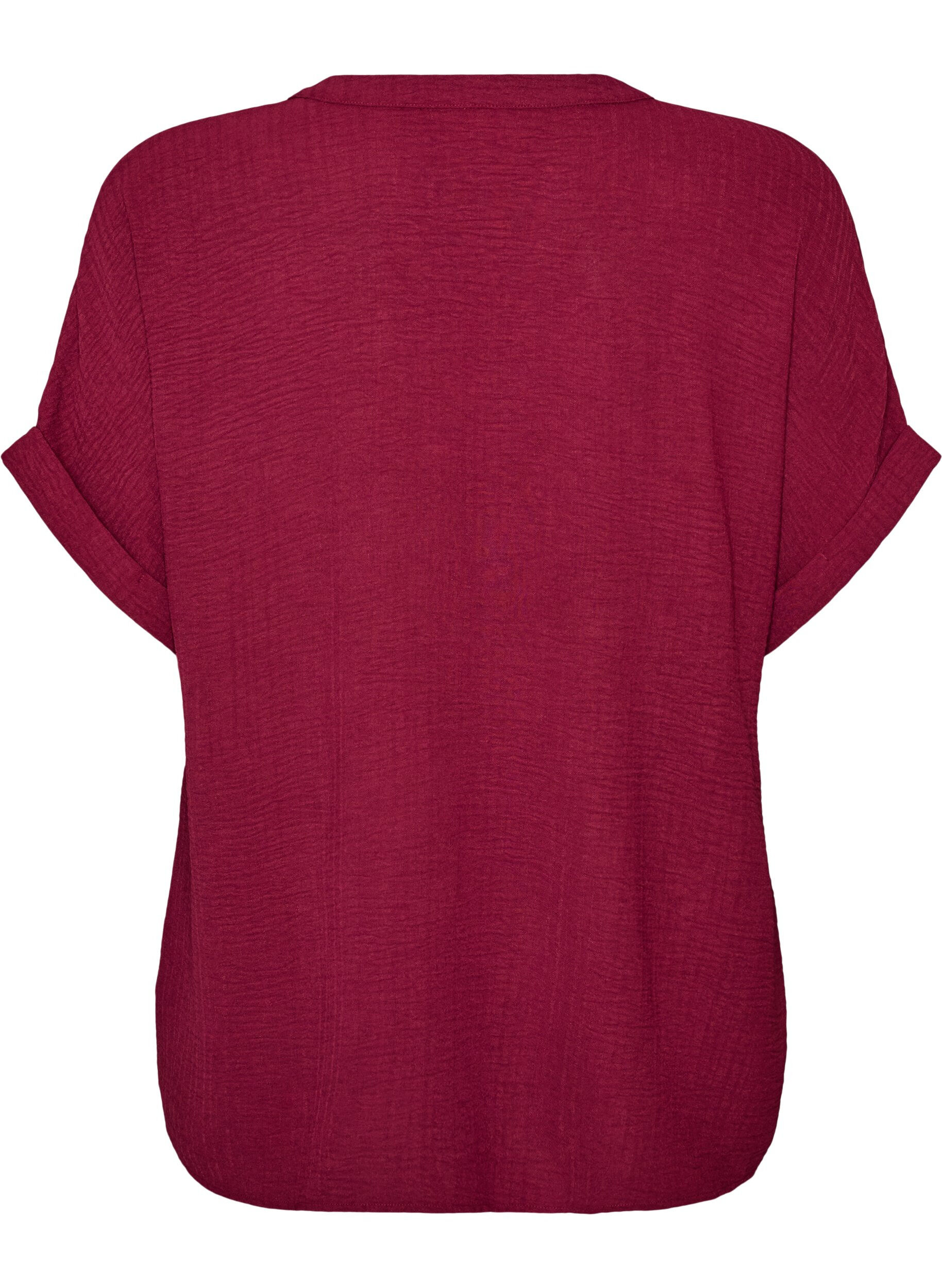 ZizziL&oslash;s bluse med korte ermer, R&oslash;d, Packshot image number 1