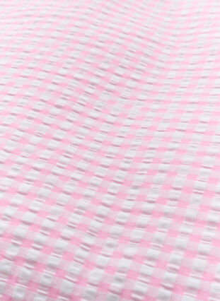 Rutete sengesett i bomull, Rose/White Check, Packshot image number 3