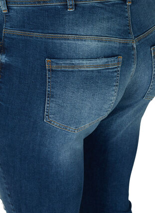 Ekstra slim Sanna jeans med normalt liv, Dark blue denim, Packshot image number 3