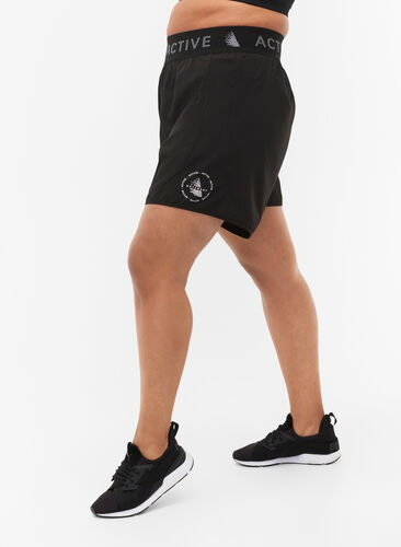 Treningsshorts med baklomme, Black, Model image number 0
