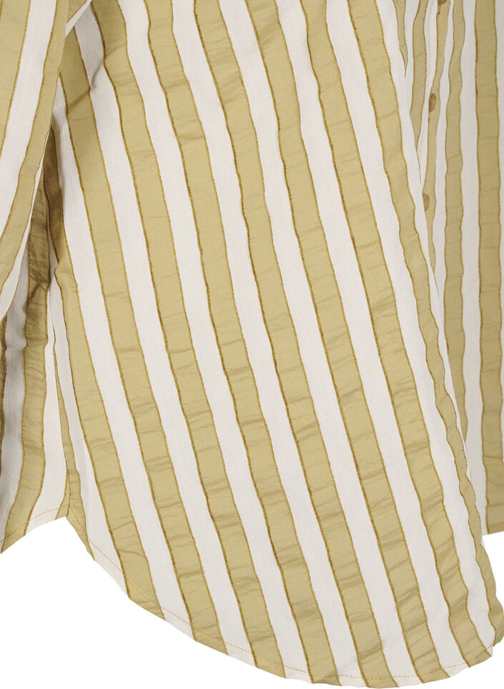 Ledig skjorte med striper, Grønn, Packshot image number 3
