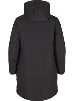 Vinterjakke med justerbar midje, Black, Packshot image number 1