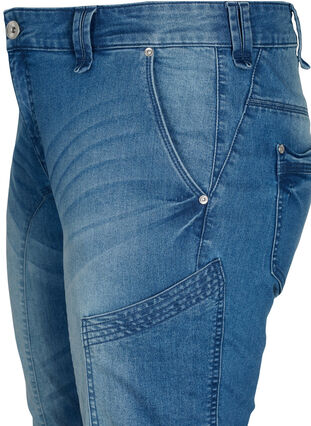 Zizzi Slim-fit capri-jeans med lommer, Blå, Packshot image number 2