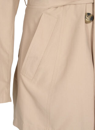 Zizzi Trenchcoat med belte og lommer, Nomad, Packshot image number 3