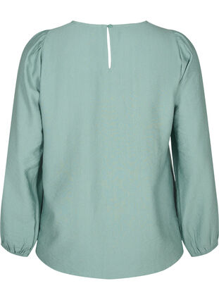 Zizzi Bluse i viskose med heklede detaljer, Chinois Green, Packshot image number 1