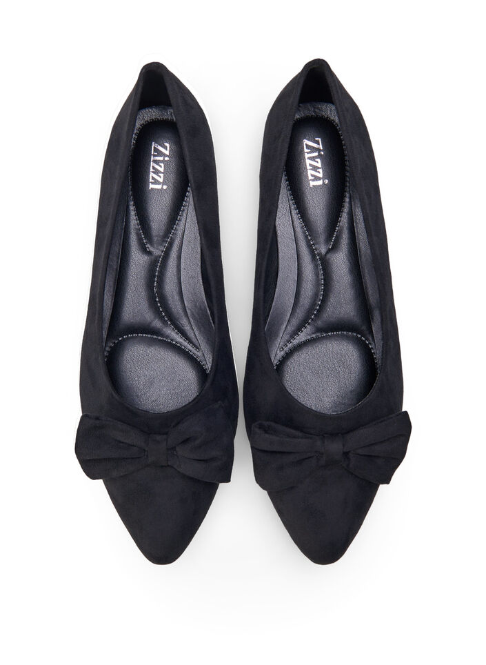 Ballerinasko med vid passform og sløyfe, Black, Packshot