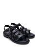 Sandal med bred passform og nagler, Svart, Packshot image number 1