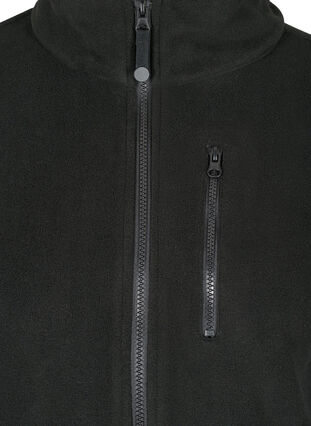 Fleecejakke med glidelås og lommer, Black, Packshot image number 2