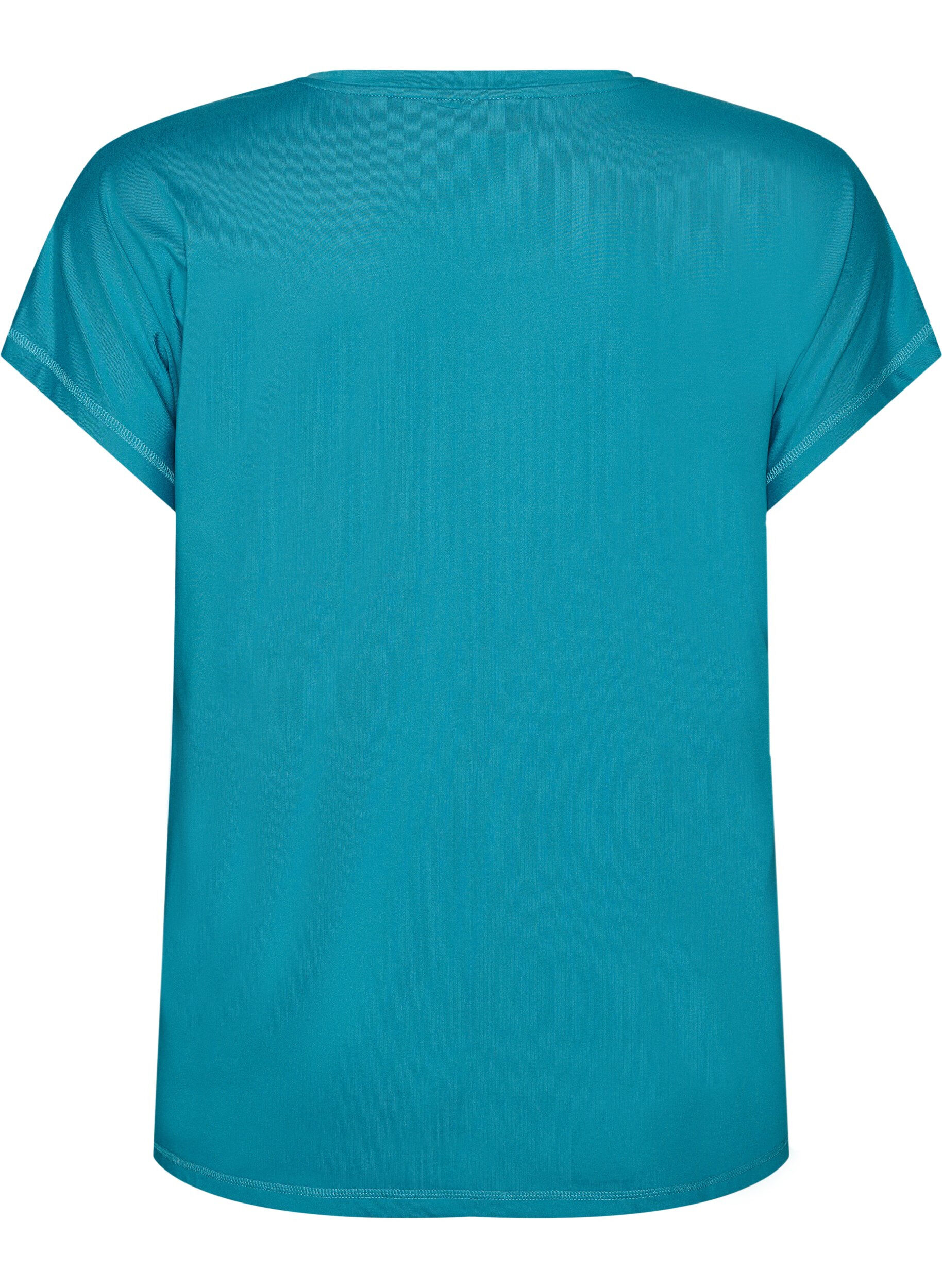 ZizziEnsfarget trenings-T-skjorte, Bl&aring;, Packshot image number 1