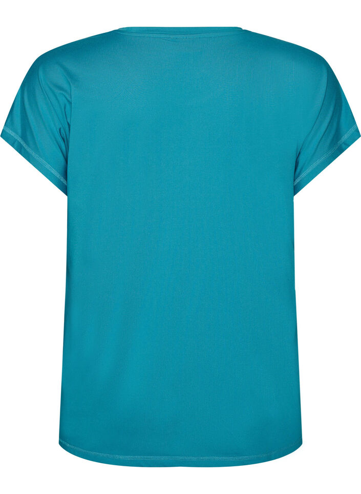 Ensfarget trenings-T-skjorte, Bl&aring;, Packshot image number 1