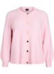 Cardigan i myk strikk med gullfargede knapper, Rosa, Packshot image number 0