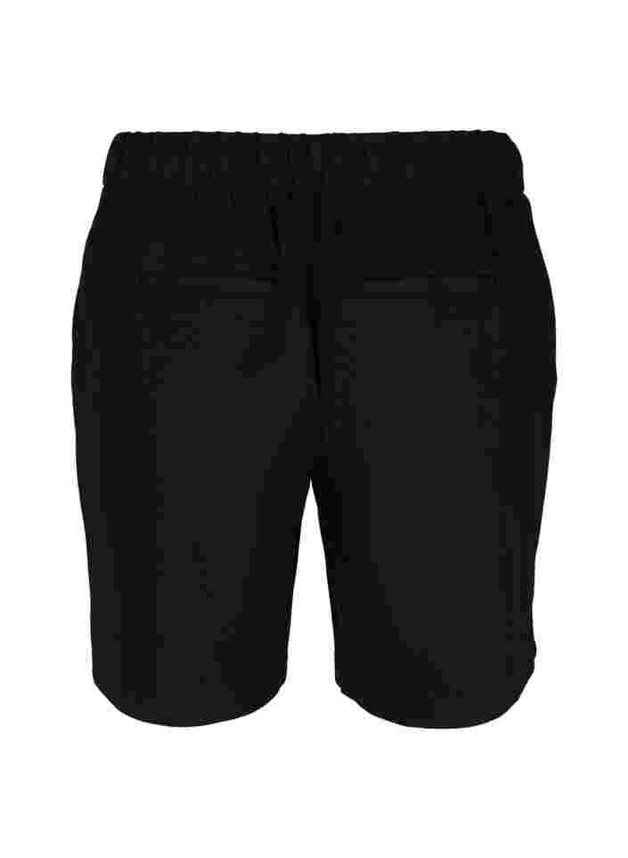 Løse shorts med knyting og lommer, Black, Packshot image number 1