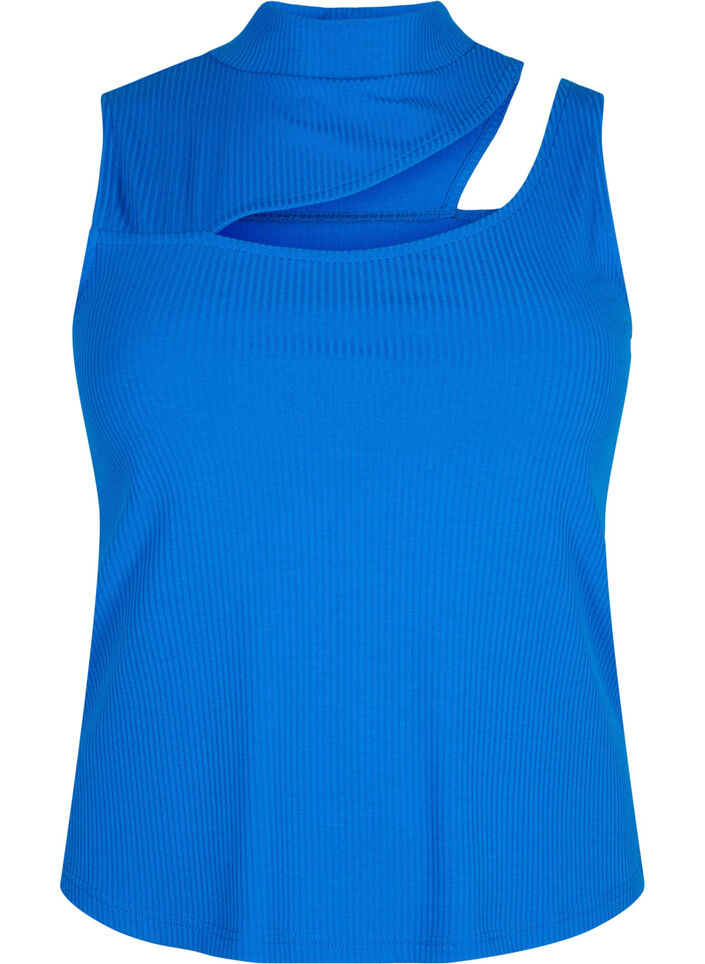 Ribbet topp med utskåret parti, Princess Blue, Packshot image number 0