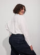 Loose fit skjorte med V-hals, Hvit, Model image number 2