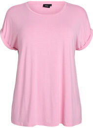 Loose t-skjorte med rund hals, Bonbon Mélange