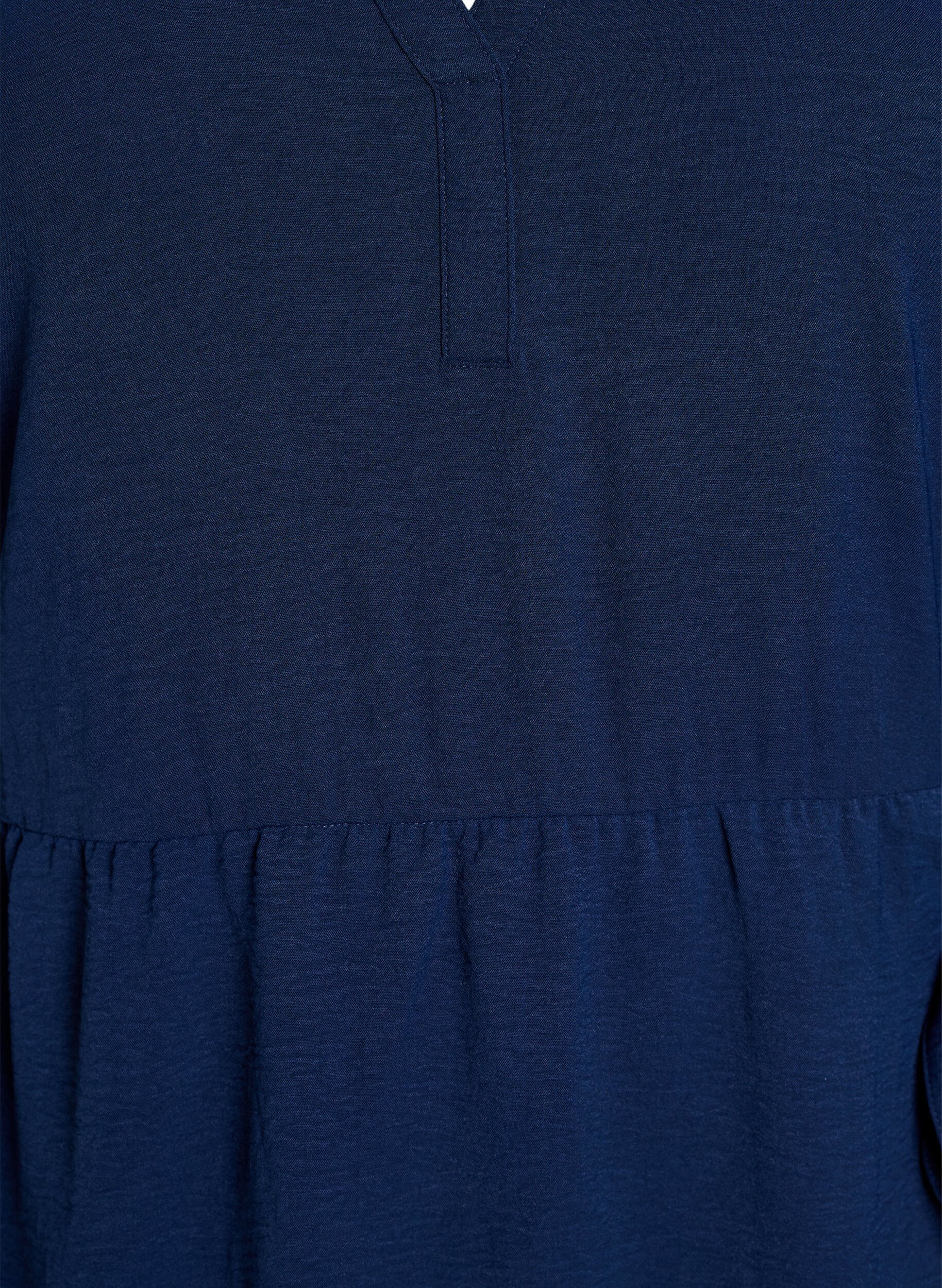 Zizzi Midikjole med knyte-detaljer, Bl&aring;, Packshot image number 2