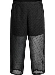 Loose fit chiffongbukser med prikker, Svart