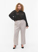 Bluse med lange ermer og mønstret tekstur, Black, Model image number 2