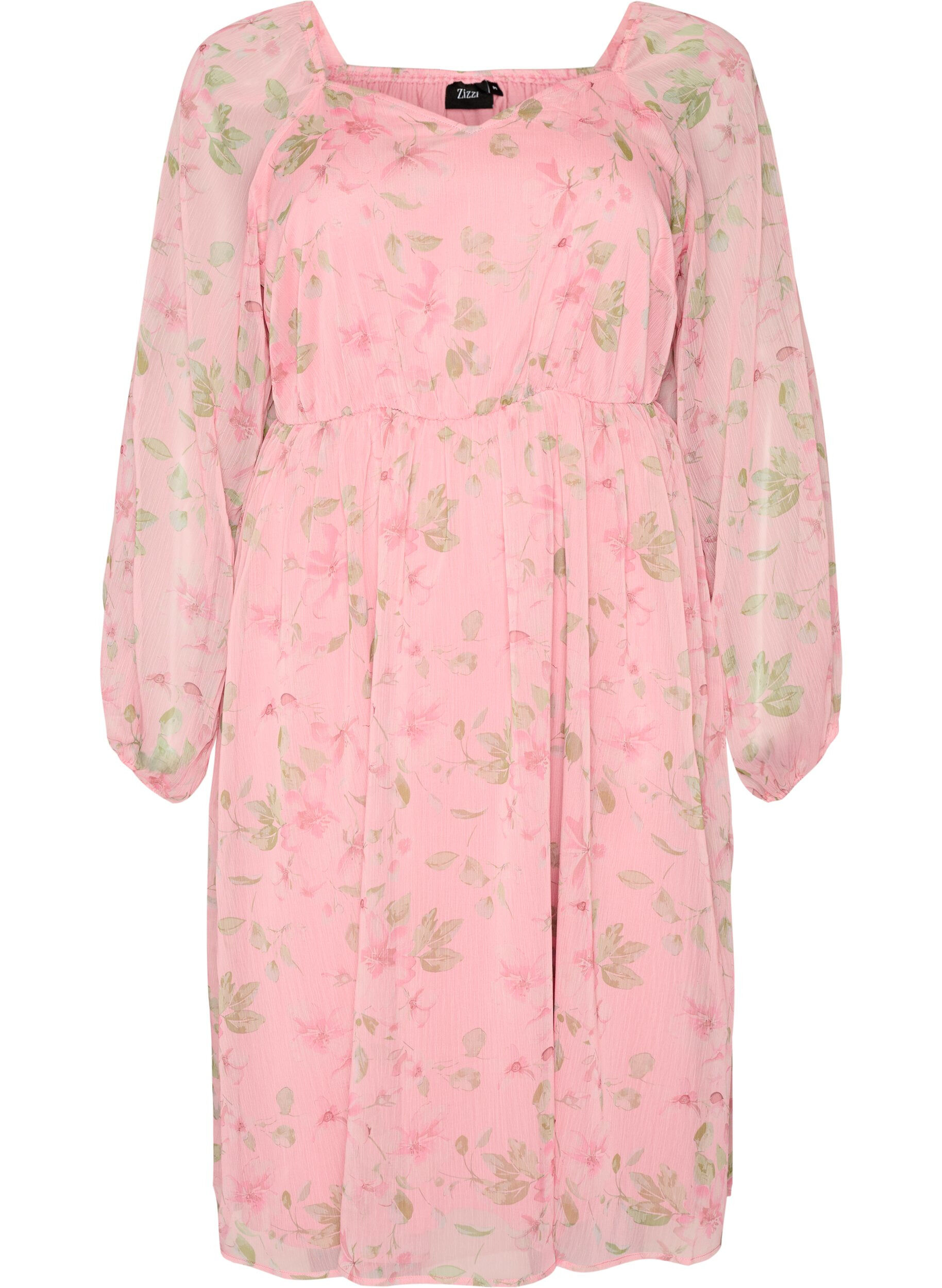 Chiffon festkjole med lange ermer