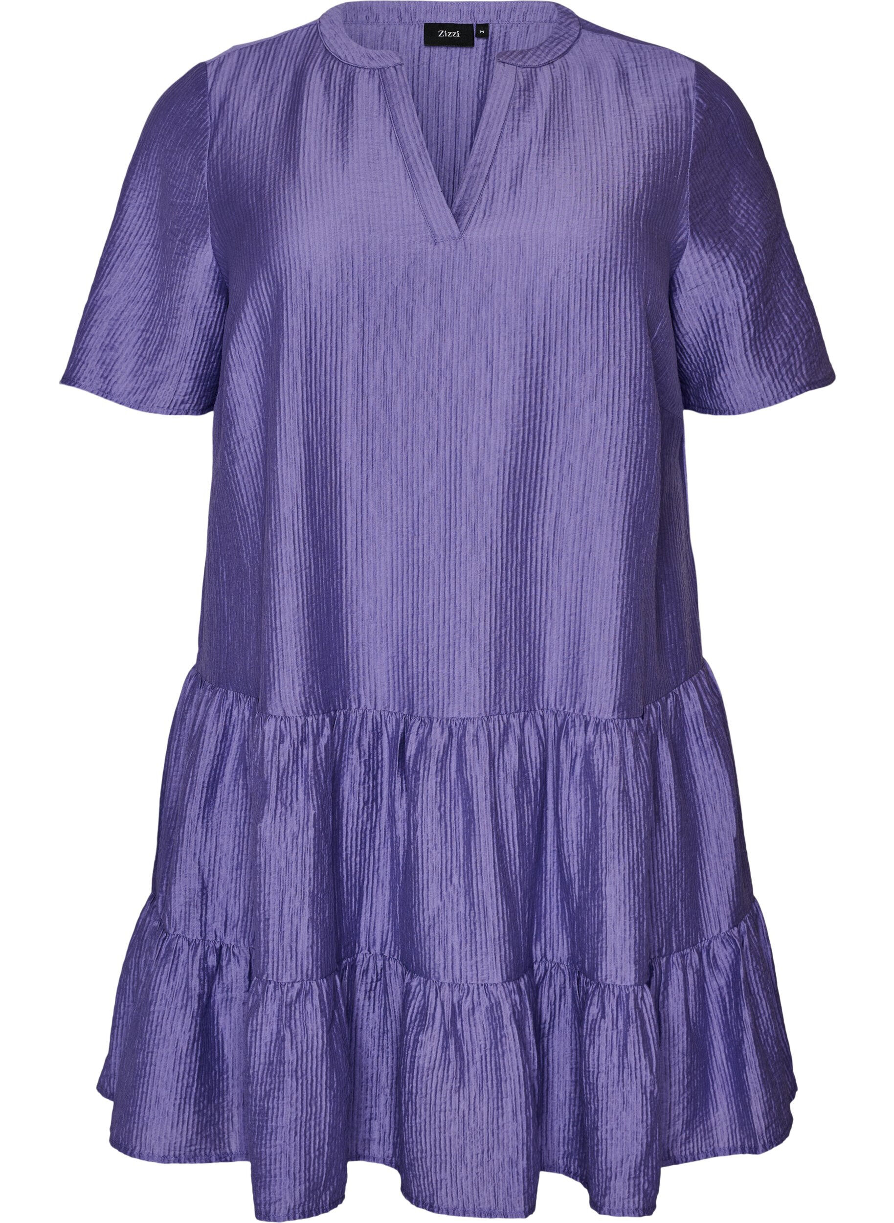 ZizziTeksturert A-line kjole, Lilla, Packshot image number 0