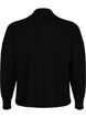 Ensfarget strikket bluse, Black, Packshot image number 1