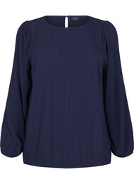 Bluse med sølvglitter, Blå